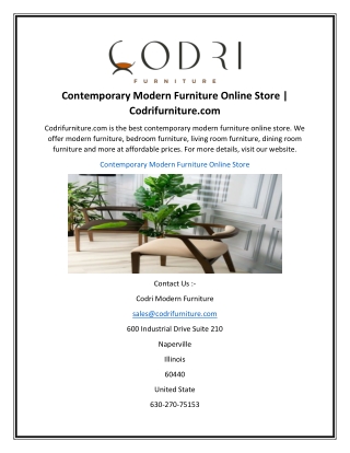Contemporary Modern Furniture Online Store | Codrifurniture.com