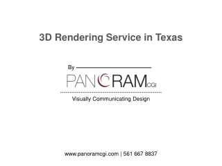 3D Rendering Service in Texas by Panorama CGI