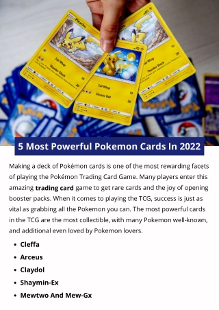 5 Most Powerful Pokemon Cards In 2022