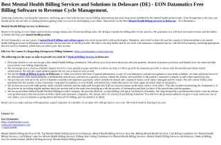 Mental Health Billing Services in Delaware
