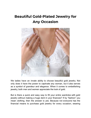 Beautiful Gold-Plated Jewelry for Any Occasion