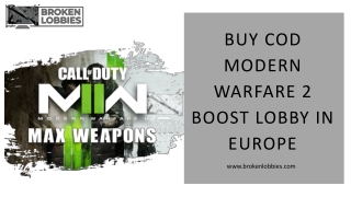 Buy COD Modern Warfare 2 Boost Lobby In Europe