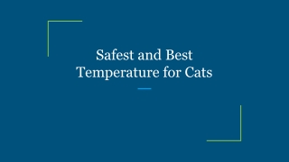 Safest and Best Temperature for Cats