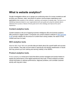 What is website analytics?