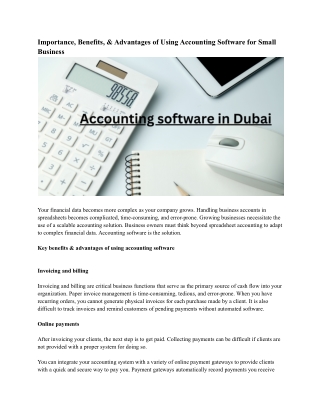 Accounting software in Dubai