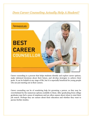 Does Career Counseling Actually Help A Student?