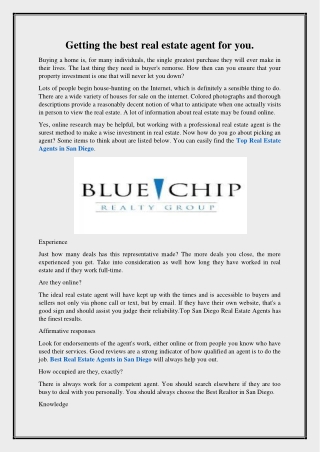 Getting the best real estate agent for you