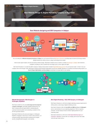 Best Website Design & Digital Marketing Company in Rajasthan