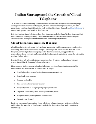 Indian Startups and the Growth of Cloud Telephony.docx