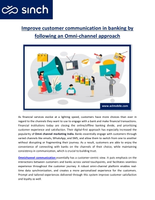 Improve customer communication in banking by following an Omni-channel approach