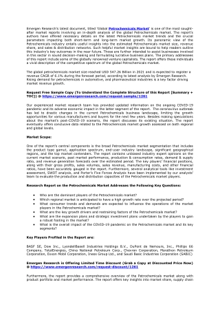 Petrochemicals Market Size by 2030 Top Companies Profiles
