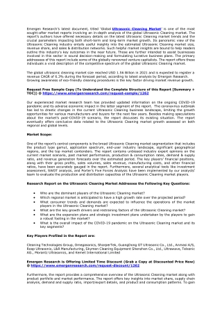 Ultrasonic Cleaning Market Size, Share Report by 2030
