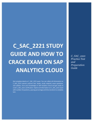 C_SAC_2221 Study Guide and How to Crack Exam on SAP Analytics Cloud