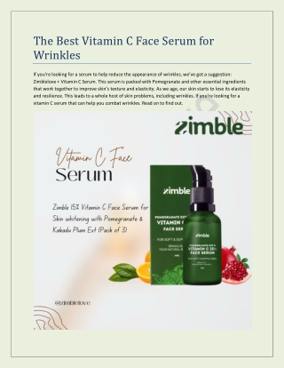 The Best Vitamin C Face Serum for Wrinkles