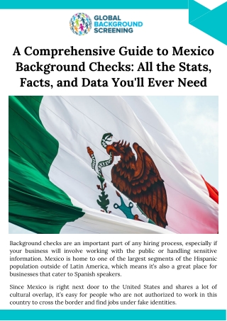 A Comprehensive Guide to Mexico Background Checks All the Stats, Facts, and Data You'll Ever Need