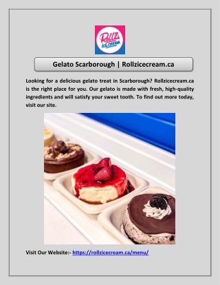 Gelato Scarborough | Rollzicecream.ca