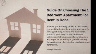 Guide On Choosing The 1 Bedroom Apartment For Rent In Doha