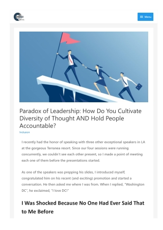 Paradox of Leadership How Do You Cultivate Diversity of Thought AND Hold People Accountable