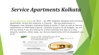 Service Apartments Kolkata