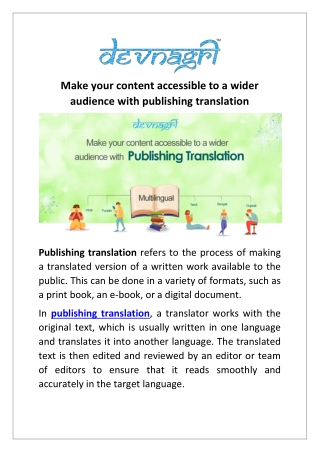 Make your content accessible to a wider audience with publishing translation