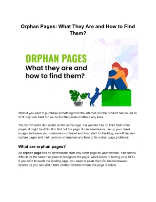 Orphan Pages: What They Are and How to Find Them?