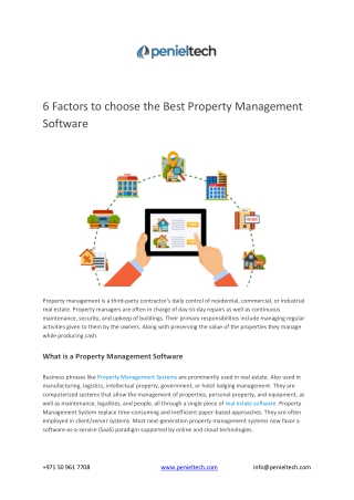 6 Factors to choose the Best Property Management Software
