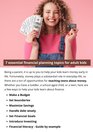 7 essential financial planning topics for adult kids