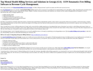 Mental Health Billing Services in Georgia