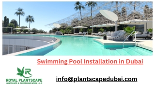 Swimming Pool Installation in Dubai