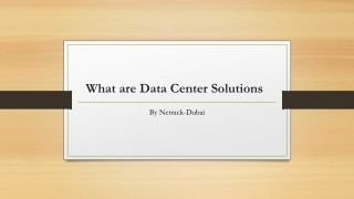 What are Data Center Solutions