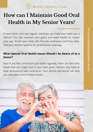 How can I Maintain Good Oral Health in My Senior Years