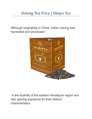 Oolong Tea Price | Okayti Tea
