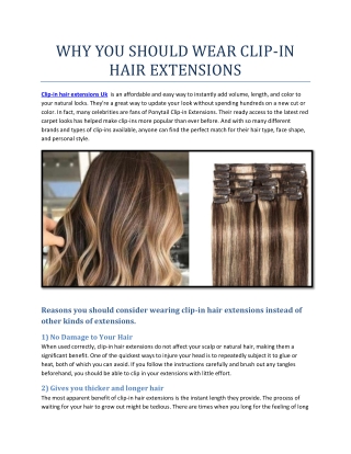 WHY YOU SHOULD WEAR CLIP-IN HAIR EXTENSIONS