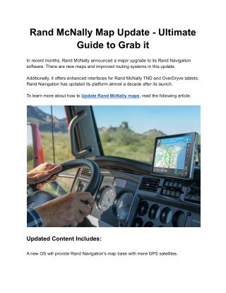 Rand McNally Map Update - Ultimate Guide to Grab it