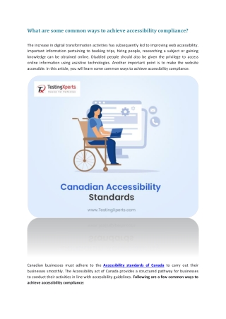 What are some common ways to achieve accessibility compliance