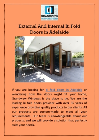 External And Internal Bi Fold Doors in Adelaide