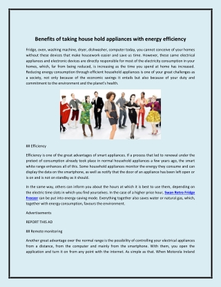 Benefits of taking house hold appliances with energy