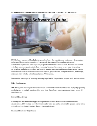 Best Pos Software in Dubai