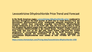 Levocetirizine Dihydrochloride Price Trend and Forecast