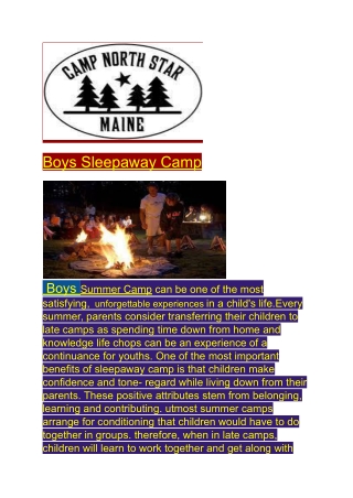 Boys Sleepaway Camp