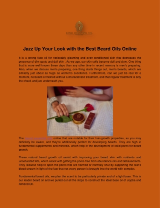 Jazz Up Your Look with the Best Beard Oils Online