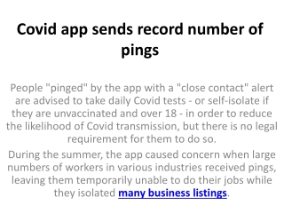 Covid app sends record number of pings