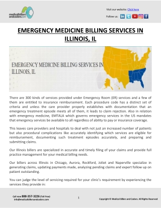 EMERGENCY MEDICINE BILLING SERVICES IN ILLINOIS, IL