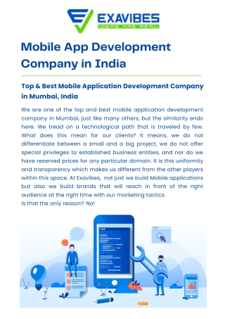 Best Mobile App Development Company India