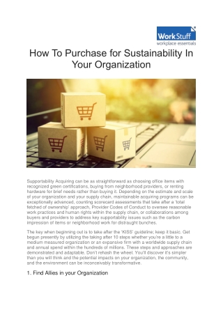 How To Purchase for Sustainability In Your Organization