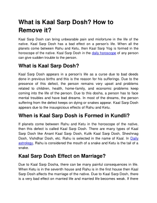 What is Kaal Sarp Dosh? How to Remove it?