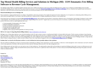 Mental Health Billing Services in Michigan (1)