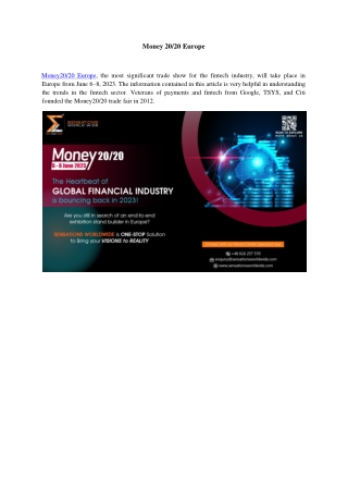 Money 2020 Europe Show