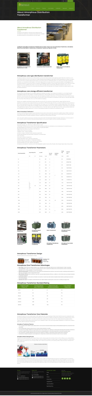 Amorphous Core for Power Distribution Transformer