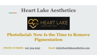 Photofacial: Now Is the Time to Remove Pigmentation